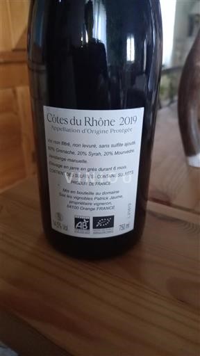 Valle del Rodano Côtes-du-Rhône Patrick Jaume 2019