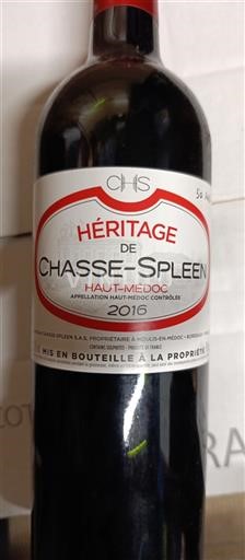 Bordeaux Haut-Médoc Château Chasse-Spleen Héritage de Chasse-Spleen 2016