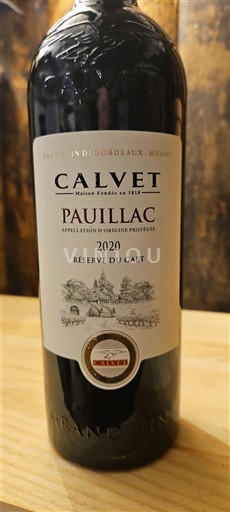 Bordéus Pauillac Calvet Réservé du Gaet 2020