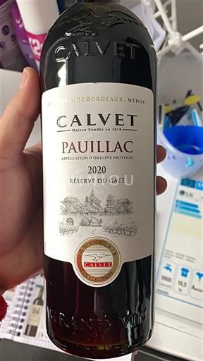 Bordeaux Pauillac Calvet Réservé du Gaet 2020