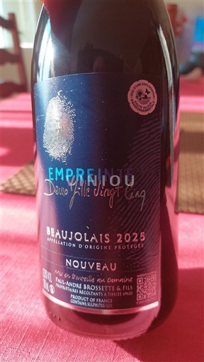 Beaujolais Paulandre Rossette & Fils Empreinte Deux Mille Vingt Cinq 2025