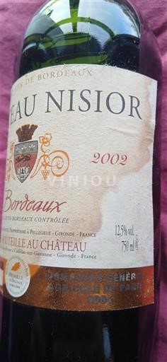 Burdeos Bordeaux Château Nisior 2002