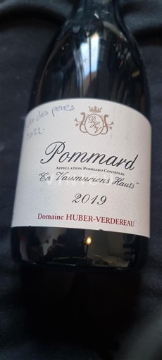 Borgoña Pommard Domaine Huber-Verdereau En Vaumuriens Hauts 2019
