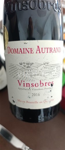 Rhône Valley Vinsobres Domaine Autrand 2016