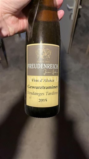 Vini Blanc moelleux Freudenreich 2015 Francia Alsazia Gewürztraminer AOC Vendanges Tardives