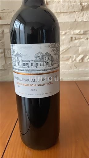 Burdeos Saint-Émilion Gran Cru Grand Cru Château Barrail Saint André 2015
