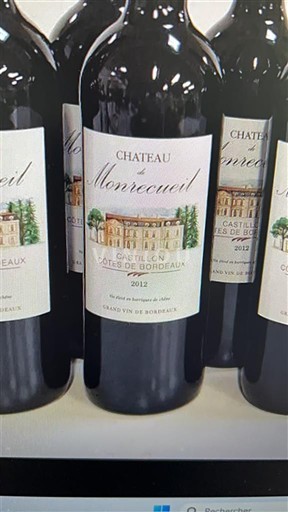 Bordeaux Castillon-côtes-de-bordeaux Château Monrecueil 2012