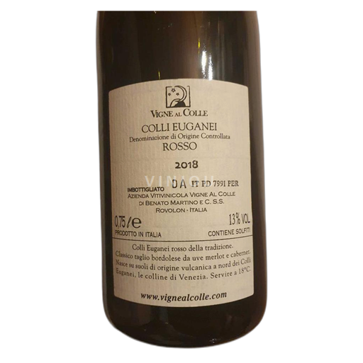 Véneto Colli Euganei Vigne al Colle Rosso colli 2018