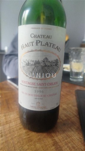 Bordeaux Montagne-saint-émilion Château Haut Plateau 1996