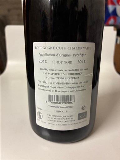 Borgogna Borgogna-Costa-Chalonnais P & M d'Heilly-Huberdeau 2013