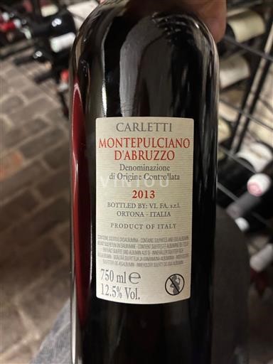 Abruzzo Wines Montepulciano d'Abruzzo Carletti 2013