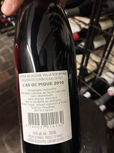 Rhônen laakso Määrittelemätön Domaine Olivier Tropet L'As de Pique 2010