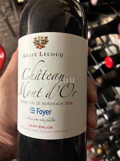 Bordeaux Saint-Émilion Château Mont d'Or 2015