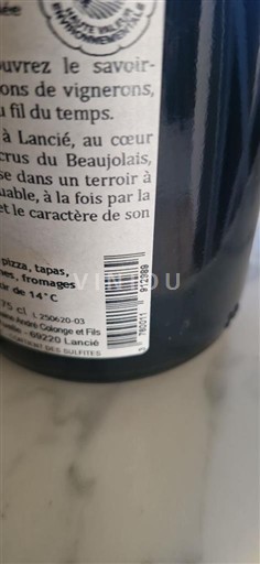 Beaujolais Jean-Pierre Coteaux et Fils 2023