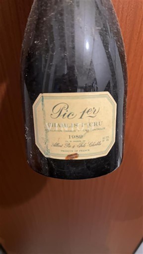 Burgundy Chablis Premier Cru Pic 1er 1989