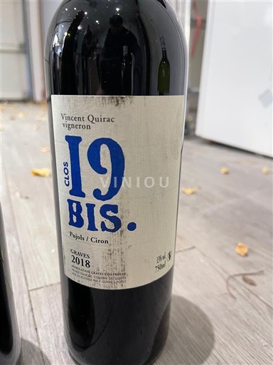 Bordeaux Graves Clos 19 BIS 2018