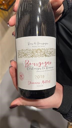 Bourgogne Bourgogne Coulanges-la-Vineuse Domaine Mateloff 2019