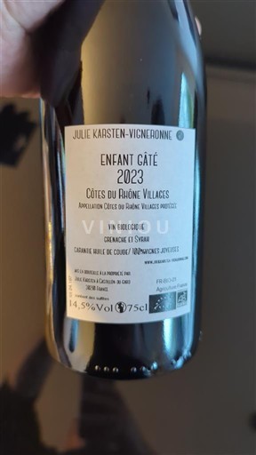 Rhônevallei Côtes-du-rhône-villages Julie Karsten Enfant Gâté 2023