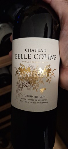 Burdeos Blaye-Côtes de Burdeos Château Belle Coline Grand Vin 2016