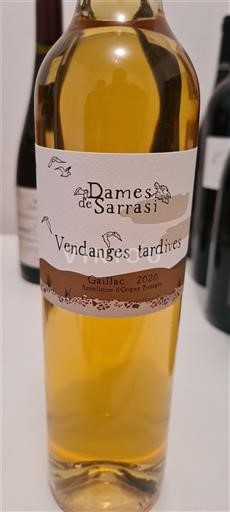 Sydvestfrankrig Gaillac Dames de Sarrasi Vendanges tardives 2020