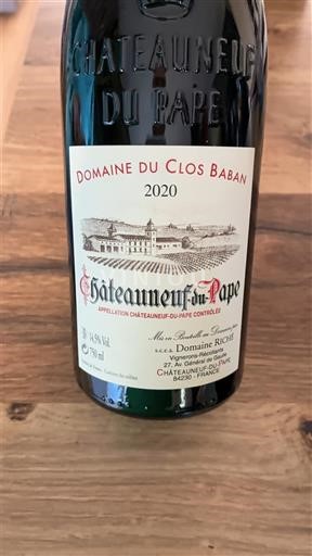 Rhônen laakso Châteauneuf-du-Pape Domaine Clos Baban 2020