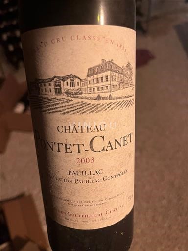 Bordeaux Pauillac Grand Cru Château Pontet-Canet 2003