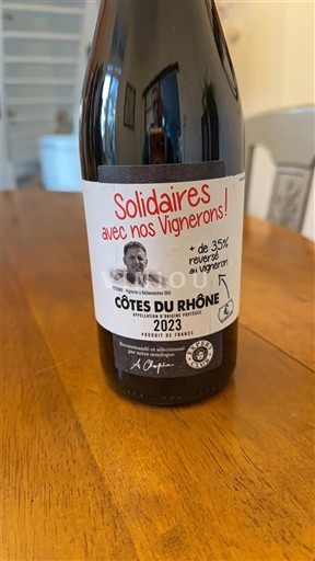 Valle del Rodano Côtes-du-Rhône Solidaires avec nos Vignerons! 2023
