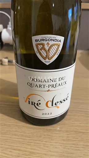 Bourgogne Viré-clessé Domaine Quart-Préaux 2022