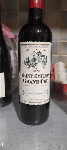 Bordeaux Saint-Émilion Grand Cru Mis en bouteille à la propriété union des producteurs de Saint Emilion, Haut Gravet, Saint Emilion 2022