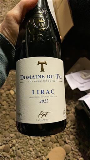 Rượu vang Rouge sec Domaine Tau 2022 Pháp Thung lũng Rhône Lirac AOC