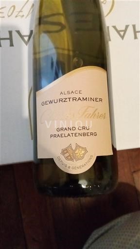 Alsasko Gewürztraminer Grand Cru Cuvée Fahrer 2022