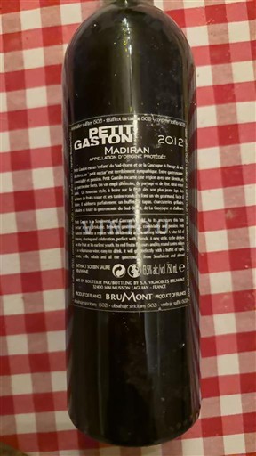 Sud-Ouest Madiran Brumont Petit Gaston 2012