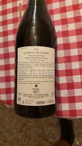 Languedoc và Roussillon Côtes de Thongue Moulin de Gassac Le Rêve de Marie 2015