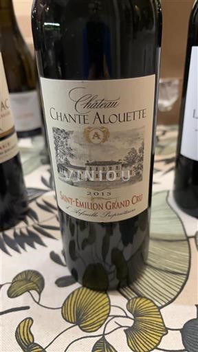 Burdeos Saint-Émilion Gran Cru Grand Cru Château Chante Alouette 2015