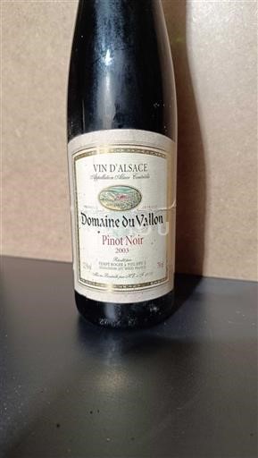 Alsacia Domaine Vallon Pinot Noir 2003