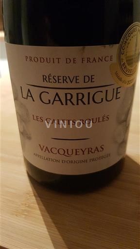 Rhônen laakso Vacqueyras La Garrigue Réserve de La Garrigue Les Galets Roulés 2023