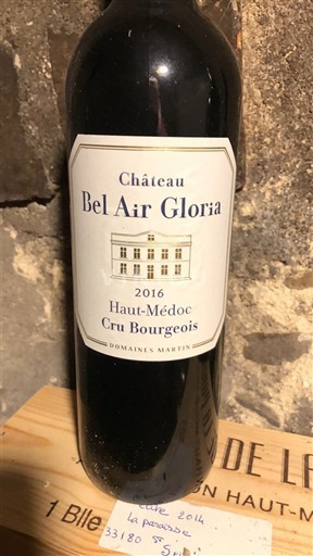 Bordeaux Haut-Médoc Cru Bourgeois Château Bel Air Gloria 2016