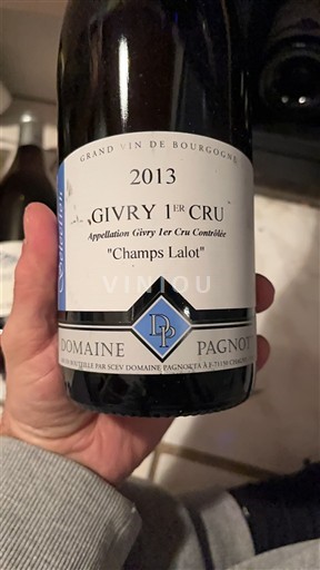 Bourgogne Ikke specificeret Premier Cru Domaine Pagnot Champs Lalot 2013