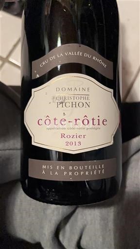 Vallée du Rhône Côte-rôtie Domaine Christophe Pichon Rozier 2013