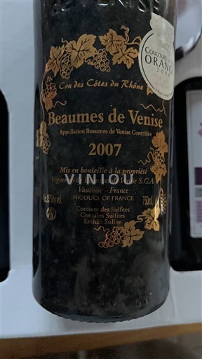 Rhônetal Beaumes de Venise Vignerons de Beaumes de Venise 2007