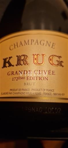 Champagne Krug Grande 172ème Édition Senza annata