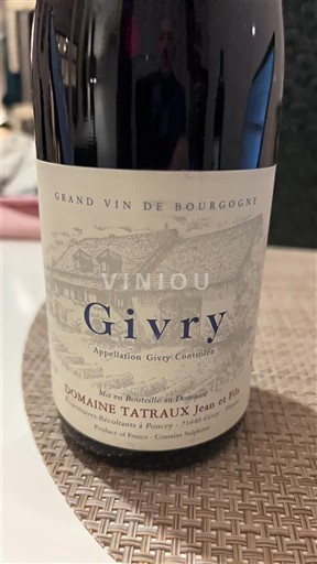 Burgundy Givry Domaine Tatraux Jean et Fils 2022