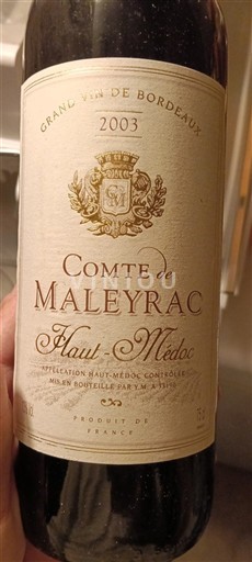 Bordeaux Haut-Médoc Comte de Maleyrac 2003