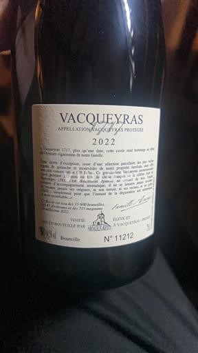 Rhône-dalen Vacqueyras Bouvachon 2022