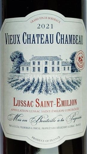 Bordeaux Lussac-saint-émilion Château Vieux Château Chambeau 2021