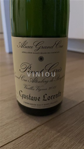 Wines Blanc sec Vieilles Vignes Grand Cru Altenberg de Bergheim Gustave Lorentz 2015 France Alsace Pinot Grigio AOC Grand Cru