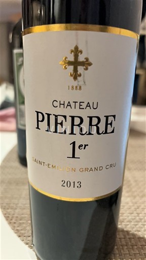 Burdeos Saint-Émilion Gran Cru Grand Cru Château Pierre 1er 2013