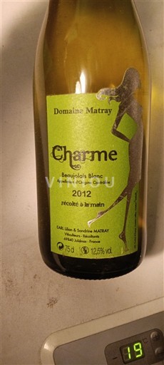 Beaujolais Ikke specificeret Domaine Matray Charme 2012