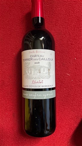 Burdeos Blaye-Côtes de Burdeos Château Terrier des Cailloux 2018