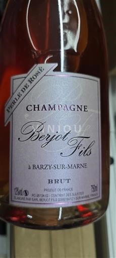 Vinhos Espumantes Rosé brut Perle de Rosée Berjot Fils Non millésimé França Champanhe AOC